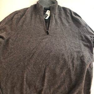 Saks Fifth Avenue Men Quarter Zip Sweater Cashmere